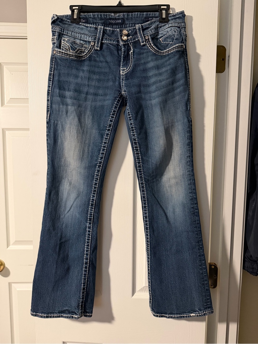 Vigoss Women's Flare Jeans in Denim Blue Wash